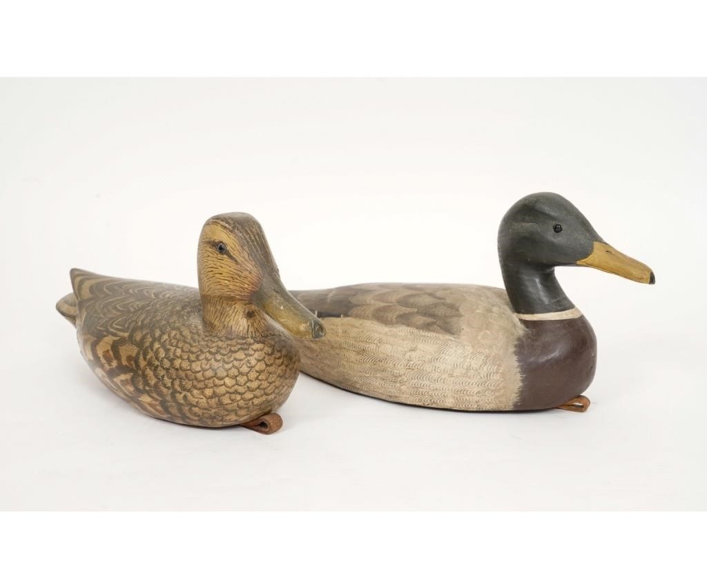 Appraisal: Pair of painted Mallard hollow decoys drake hen each signed