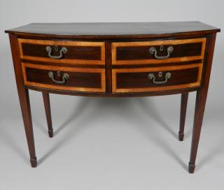 Appraisal: English Bowfront Sideboard in Mahogany English Bowfront Sideboard in Mahogany