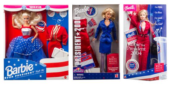 Appraisal: Sale Lot Three Presidential Themed Barbies model g including Barbie