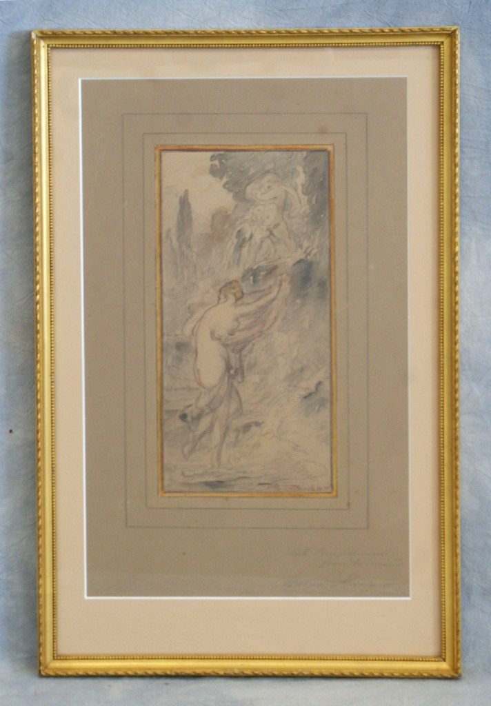 Appraisal: Walter Shirlaw Scotland American IL - pencil and watercolor Nude