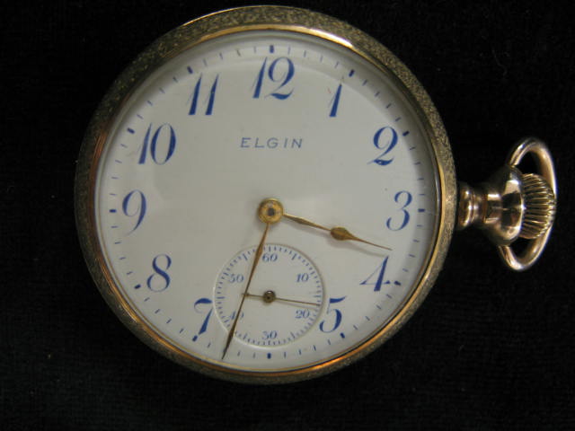 Appraisal: Elgin Pocketwatch open face jewel gold-filled case