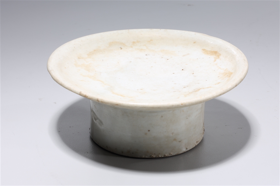 Appraisal: Korean white glazed ceramic cup stand x approx Condition wear