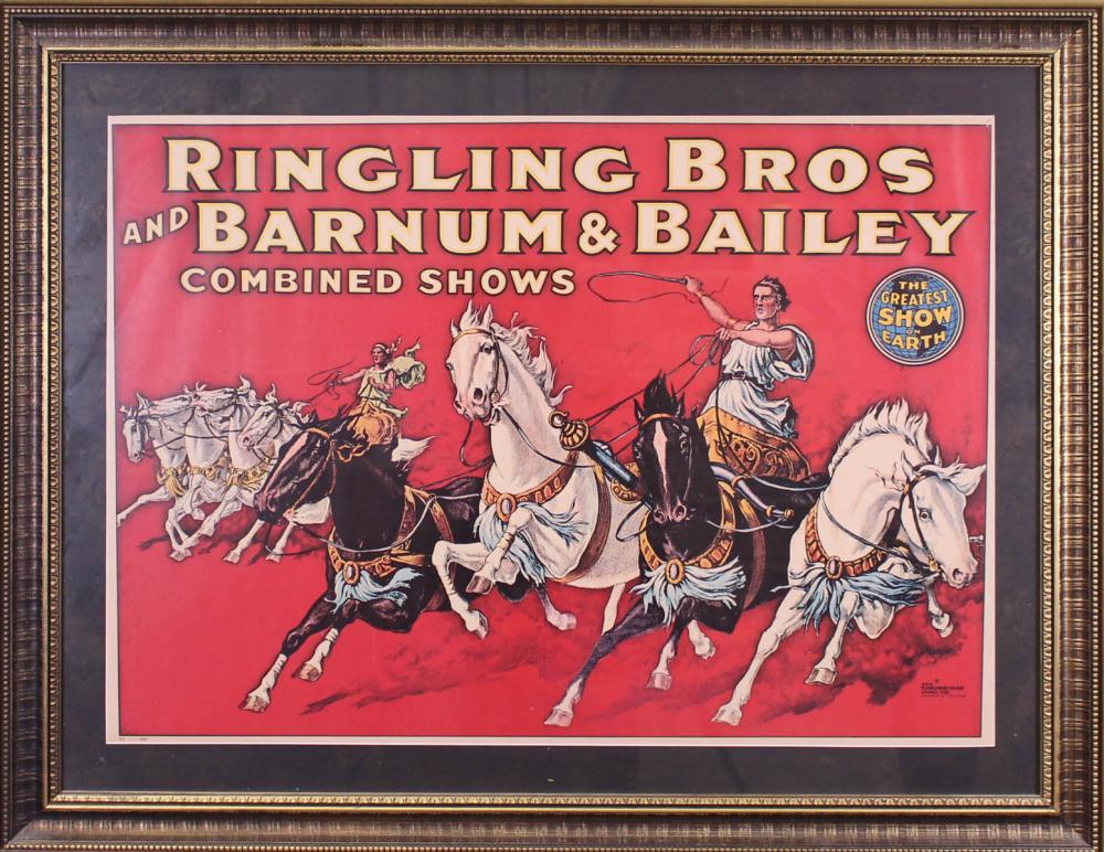 Appraisal: CIRCUS POSTER Ringling Bros and Barnum and Bailey Combined Shows