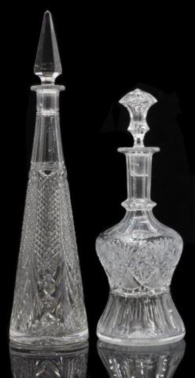 Appraisal: lot of Colorless cut crystal decanters including with multi-faceted stopper