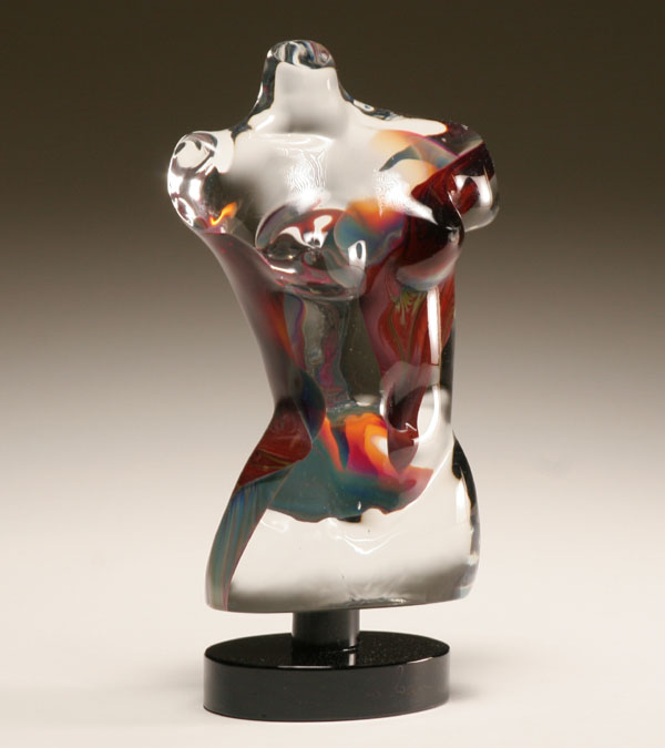 Appraisal: Dino Rosin calcedonia Murano art glass female nude torso internally