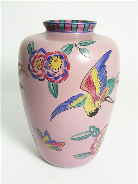 Appraisal: CARLTON WARE SHOULDERED 'HANDCRAFT' VASE CIRCA glazed earthenware printed and