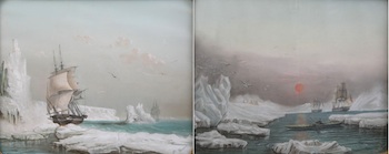 Appraisal: A Pair of Pastels of North Arctic Exploration Marine Scenes