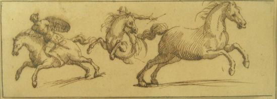 Appraisal: Attributed to Stefano della Bella Florentine - Study of horses