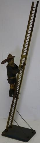 Appraisal: LOUIS MARX TIN LITHO TOY CLIMBING FIREMAN CA WORKING CONDITION