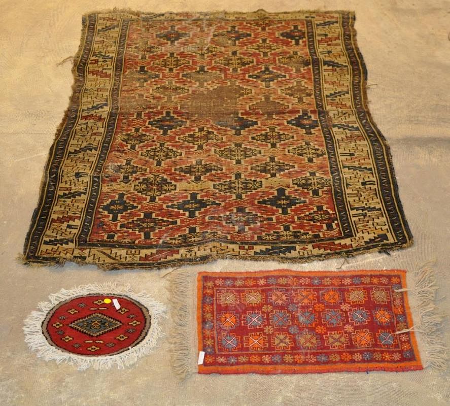 Appraisal: Oriental Rug Together With Two Small Mats Oriental rug together