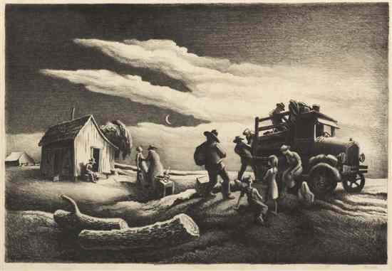 Appraisal: Thomas Hart Benton American - The Departure of the Joads