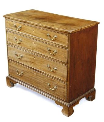 Appraisal: A late George III mahogany chest with pine sides inlaid