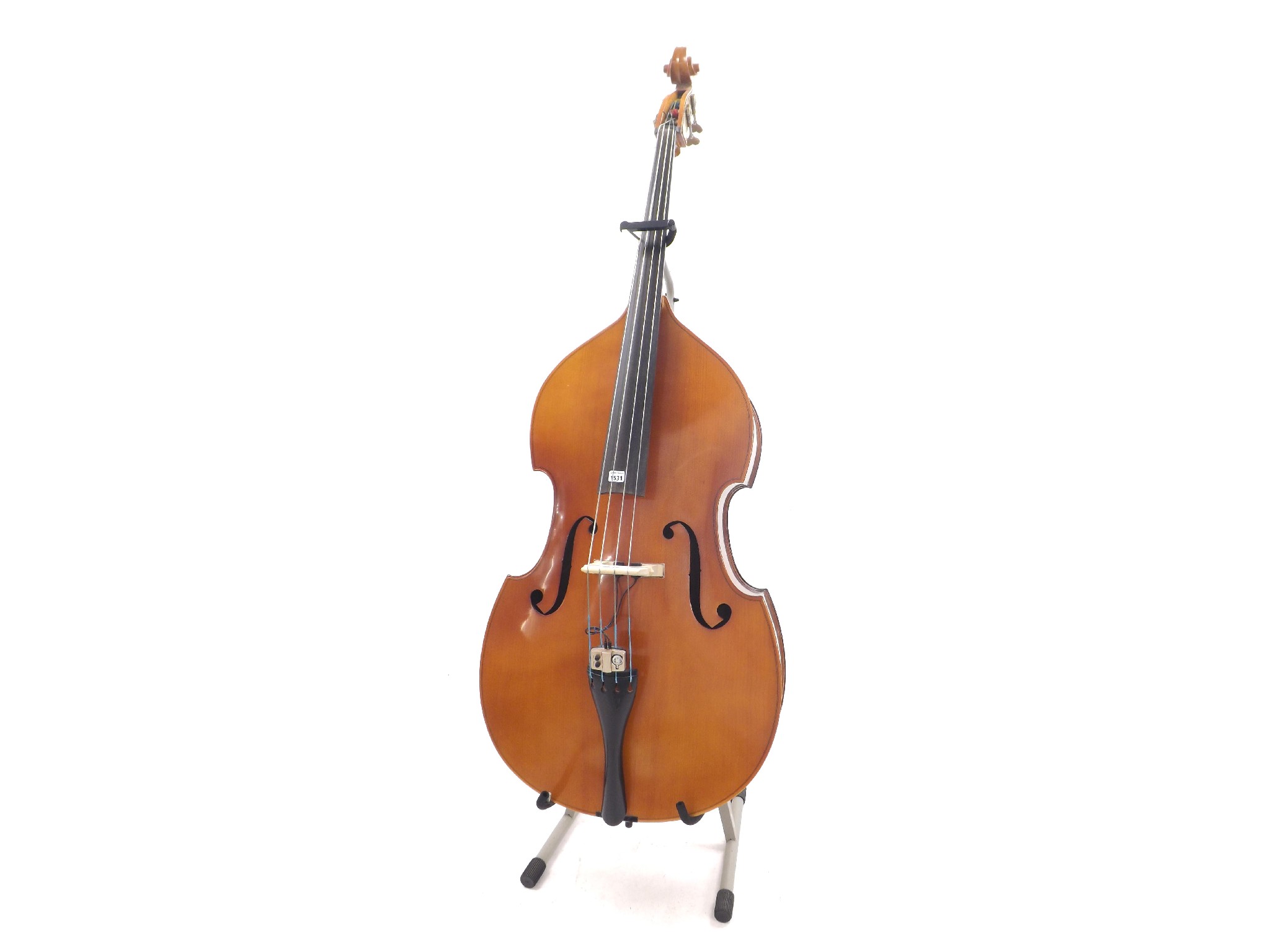 Appraisal: Contemporary double bass labelled Roderick Paesold with nickel mounted bow