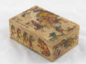 Appraisal: An Oriental hardstone box with painted decoration the lid with