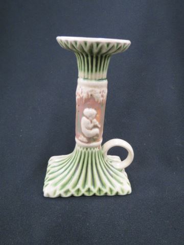 Appraisal: Roseville Art Pottery Donatello Chamberstick pattern tall typical crazing