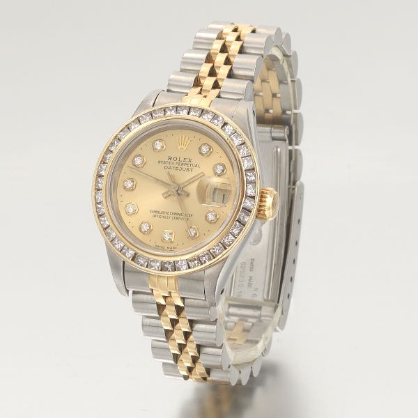 Appraisal: LADIES ROLEX DATEJUST DIAMOND TWO TONE WATCH CA - Rolex