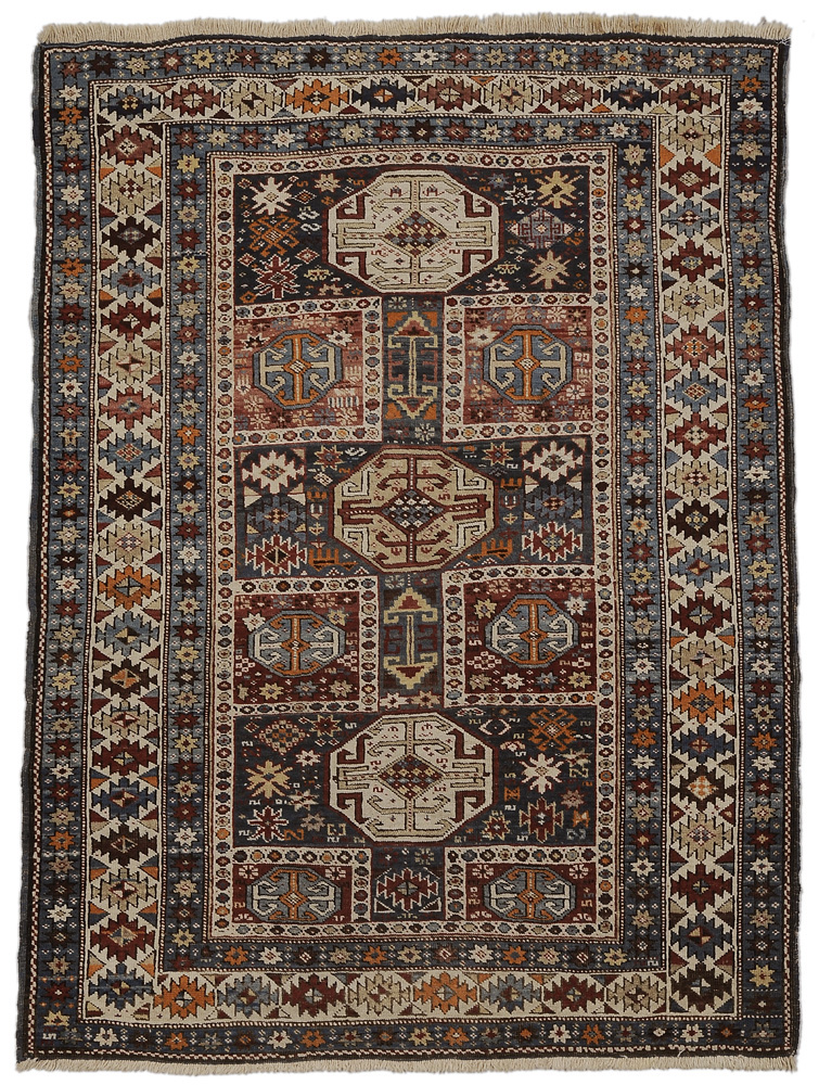 Appraisal: Shirvan Style Rug probably Persian mid th century elaborate square