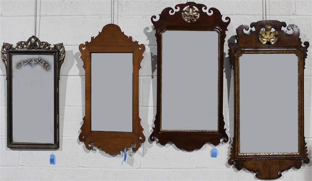 Appraisal: THREE GEORGIAN STYLE MIRRORS AND ANOTHER TH CENTURY AND LATER