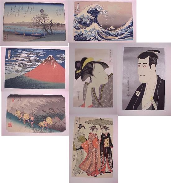 Appraisal: Portfolio of eleven th C Japanese color woodblock prints after