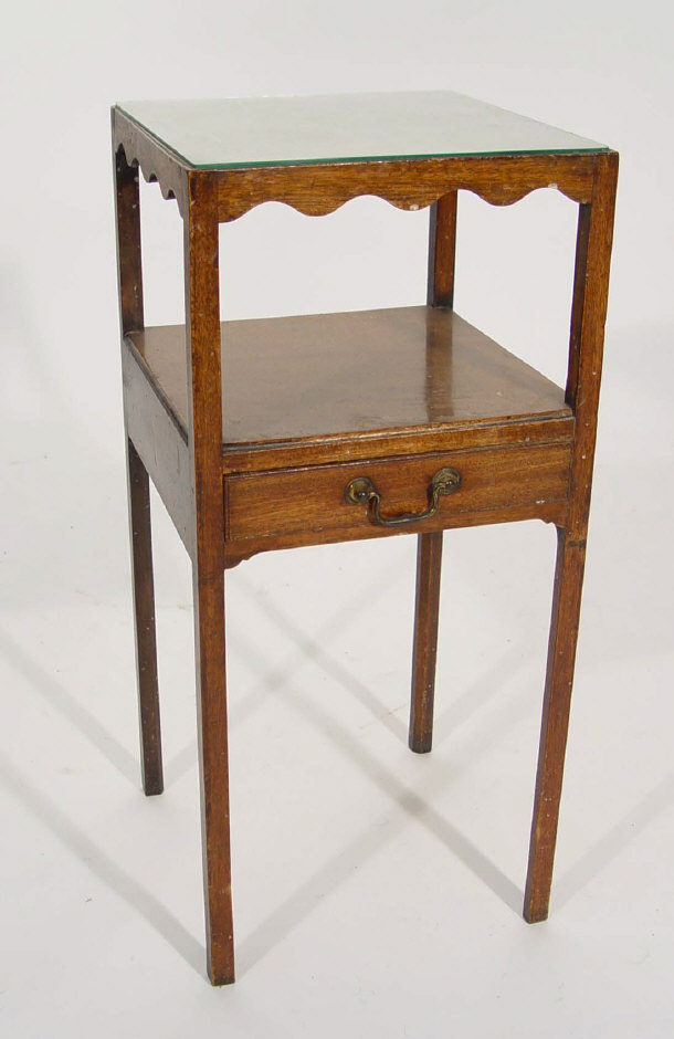 Appraisal: Georgian mahogany night stand fitted a frieze drawer cm high