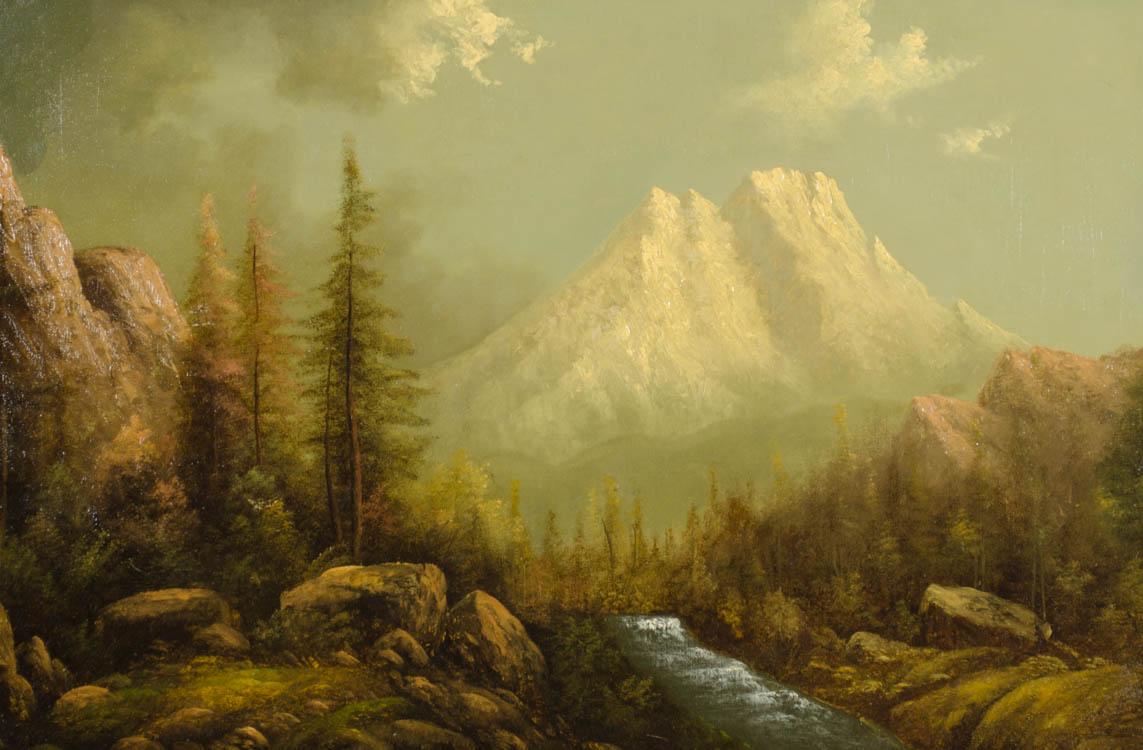 Appraisal: ELIZA R BARCHUS OIL ON CANVAS Oregon - Mt Shasta