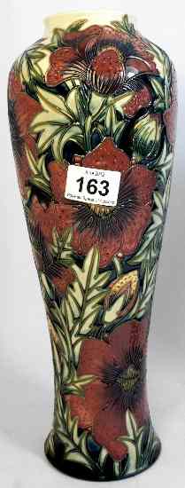 Appraisal: Moorcroft Large Vase featuring Large Red and Purple Flowers and