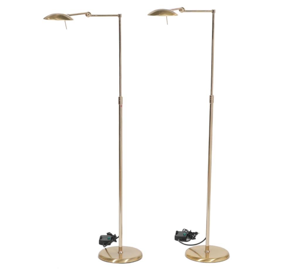 Appraisal: PR BRASS PUJOL ILUMINCION FLOOR LAMPSPair of Pujol Iluminaci n