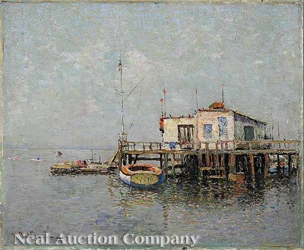 Appraisal: Paul Sawyier American Kentucky - Fishing Club Jamaica Bay New