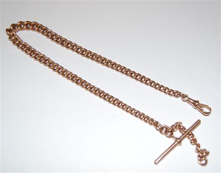 Appraisal: A ct rose gold Albert composed of curb links with