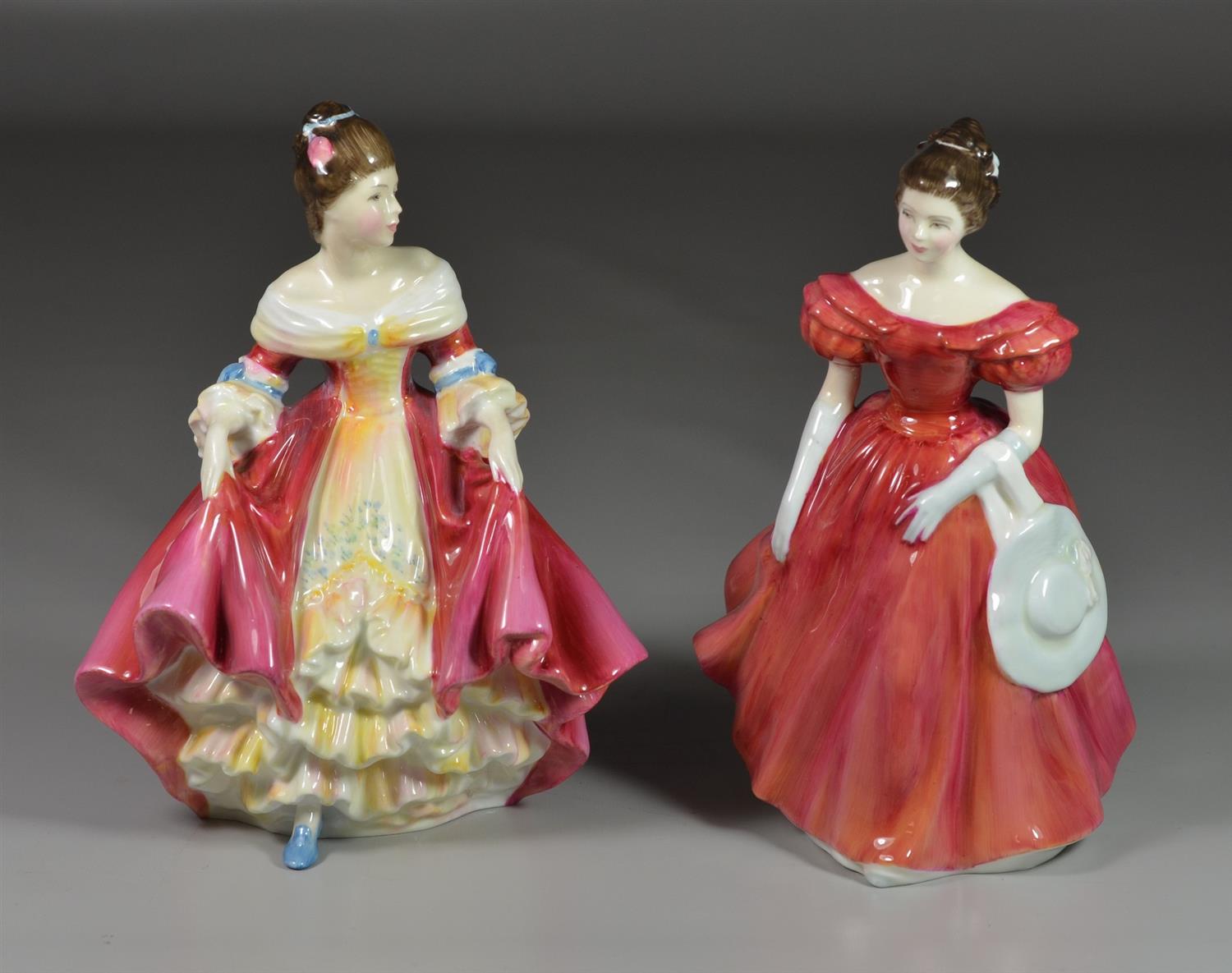 Appraisal: Royal Doulton bone china figurines Southern Belle HN Winsome HN