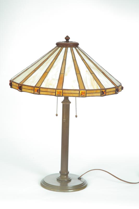 Appraisal: TABLE LAMP American st quarter- th century Brass column base