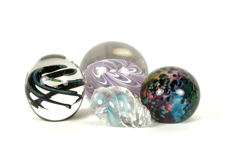 Appraisal: - Lot of Paperweights Four paperweights signed indistinctly Property from