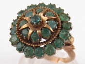 Appraisal: A gold plated emerald ring approx mm wide size O