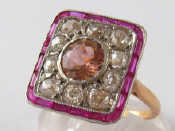 Appraisal: A yellow metal tests carat gold pink tourmaline and old