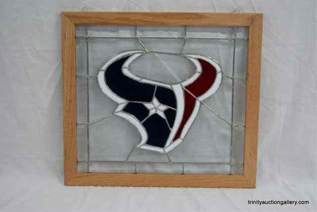 Appraisal: Houston Texans Leaded Stain Glass LogoFrom an estate is a