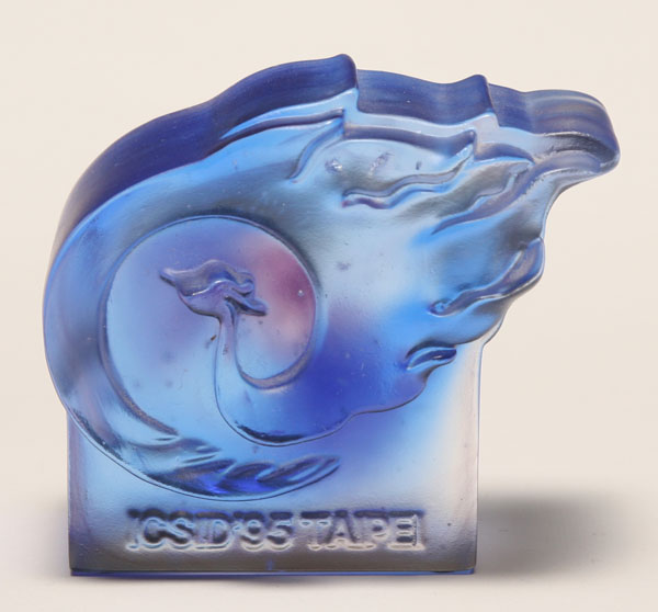 Appraisal: New Workshop for International Council of Design blue glass paperweight