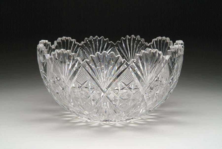 Appraisal: DORFLINGER PUNCHBOWL Beautiful punchbowl cut in Marlboro and fan pattern