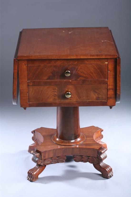 Appraisal: AMERICAN LATE FEDERAL MIXED-WOOD DROP-LEAF TABLE Early th century Cherrywood