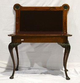 Appraisal: A George II style fiddle back mahogany games table cm