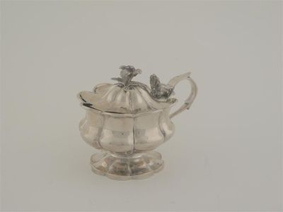 Appraisal: A William IV mustard pot melon fluted with flower finial