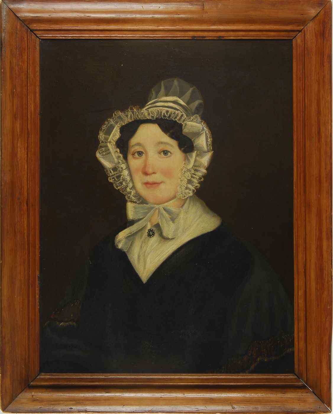 Appraisal: AMERICAN SCHOOLCirca - Half-length portrait of a woman wearing a