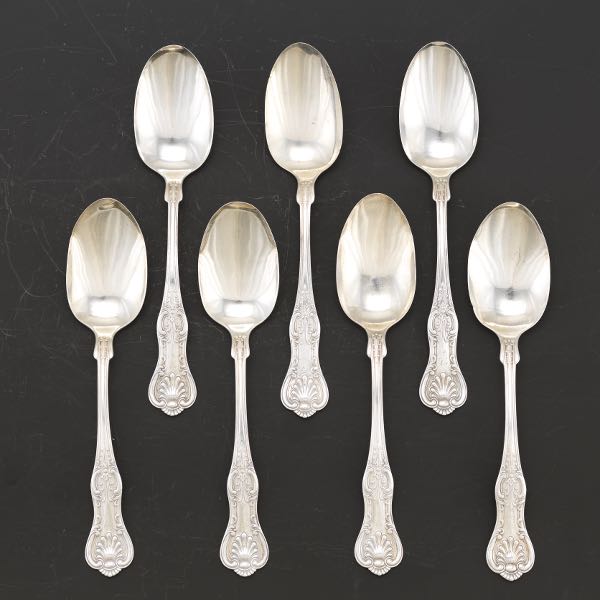 Appraisal: Wallace and Sons Kings Pattern Tablespoons Set of Weighs toz