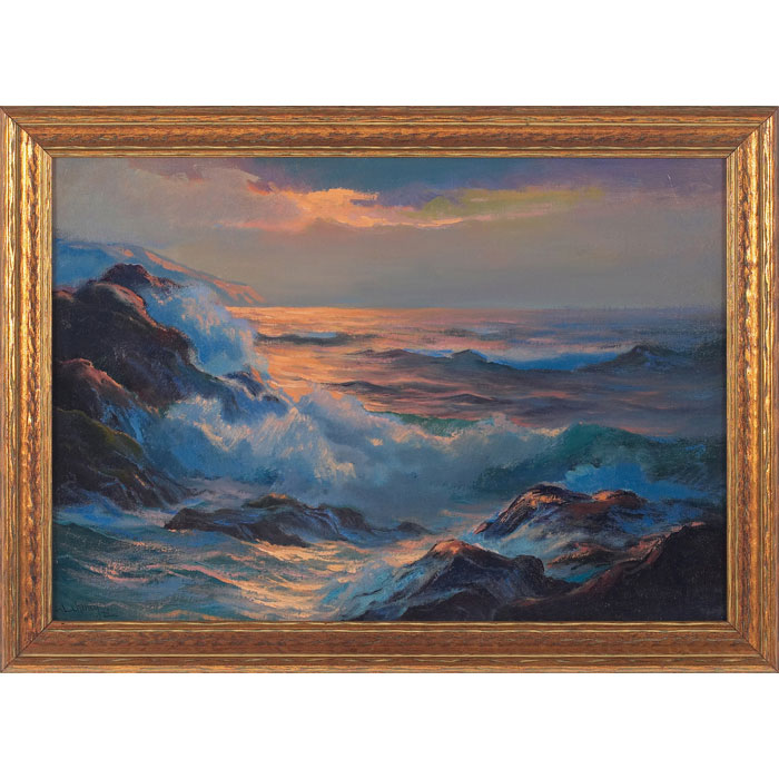 Appraisal: Lester Joseph Chaney American b Coastal Sunset oil on canvas