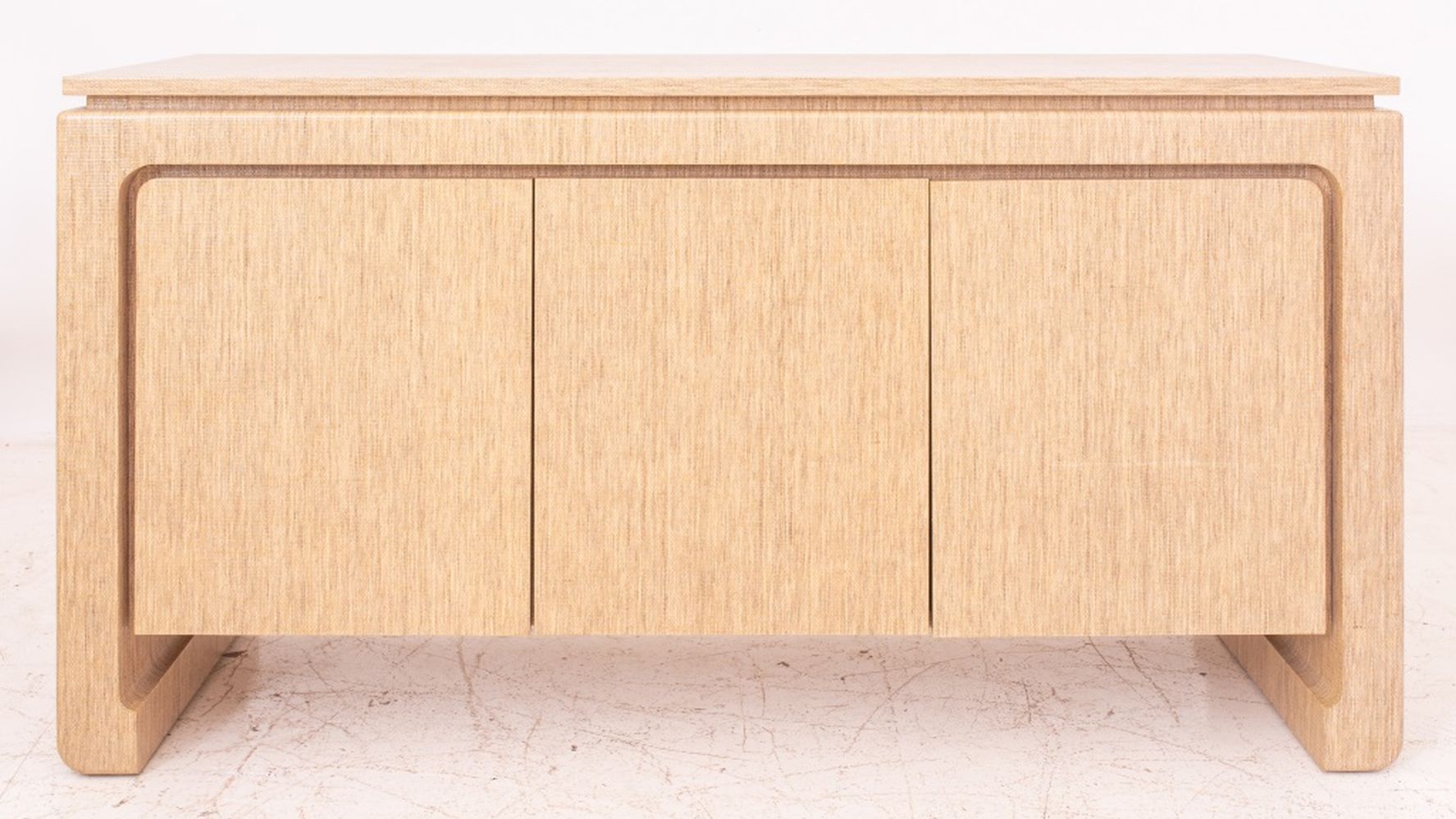 Appraisal: KARL SPRINGER ATTR POSTMODERN SEAGRASS CREDENZA Karl Springer Attr post-modern