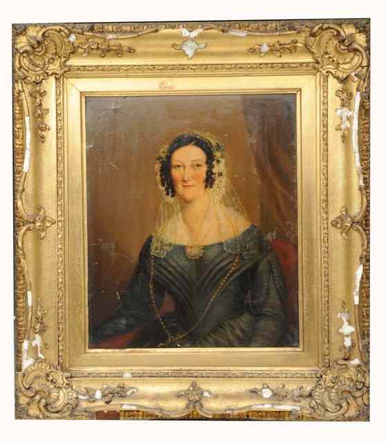 Appraisal: TH CENTURY ENGLISH SCHOOLPortrait of Mrs Charles Hall formerly Mrs