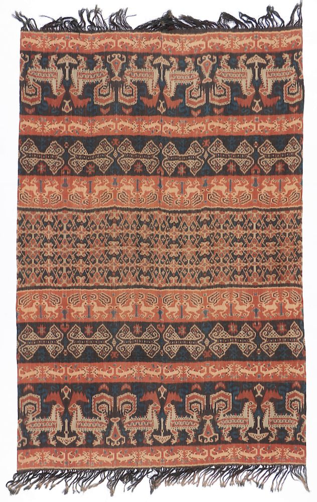 Appraisal: Old East Sumba Ikat Hinggi Textile Man's cloth hinggi with