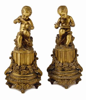 Appraisal: A pair of th century French ormolu figures of seated