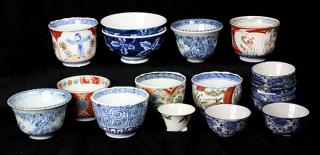 Appraisal: Japanese Porcelain Tea Sake Cups Meiji Taisho lot of Japanese