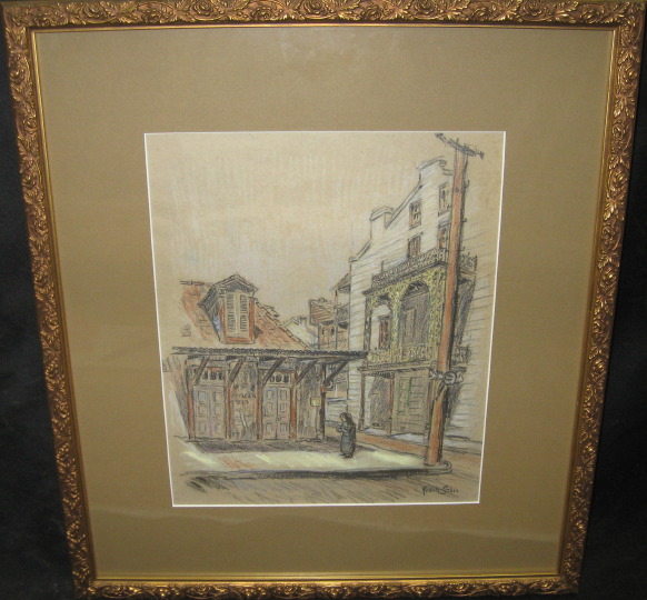 Appraisal: New Orleans School Mid-to-Late th Century French Quarter Street Scene