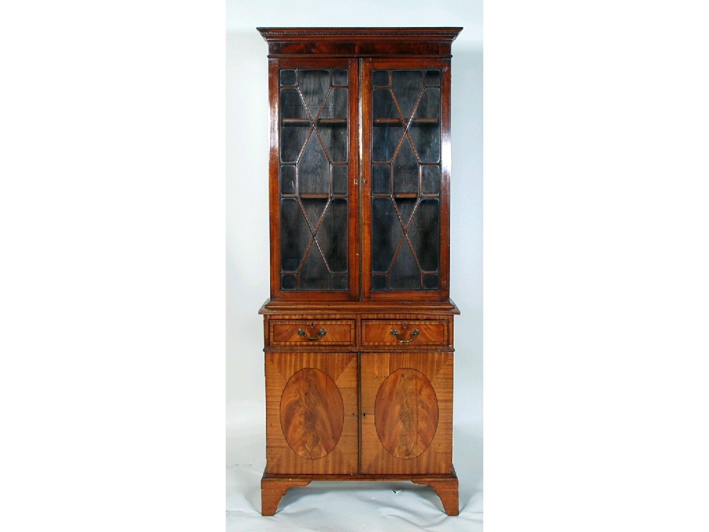 Appraisal: ANTIQUE AND LATER GEORGIAN STYLE MAHOGANY AND EBONY STRING LIBRARY